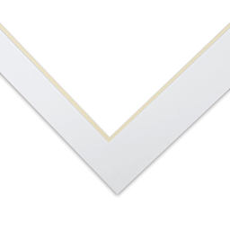 Blick Double Mat - Manor White / Ecru, 18" x 24" (13-1/2" x 17-1/2" Opening) corner