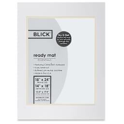 Blick Double Mat - Manor White / Ecru, 18" x 24" (13-1/2" x 17-1/2" Opening) in packaging