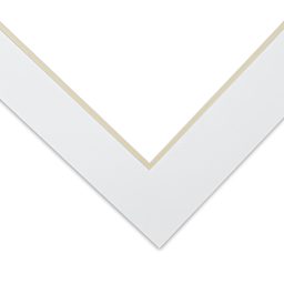 Blick Double Mat - Manor White/Ecru, 16" x 20" (10-1/2" x 13-1/2" Opening) corner