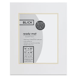 Blick Double Mat - Manor White/Ecru, 16" x 20" (10-1/2" x 13-1/2" Opening) in packaging