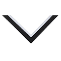 Blick Double Mat - Smooth Black/Smooth White, 8" x 10" (5" x 7" opening) corner