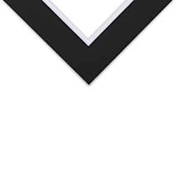 Blick Double Mat - Smooth Black/Smooth White, 8" x 10" (3-3/4" x 5-3/4" opening), corner