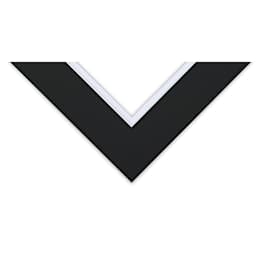 Blick Double Mat - Smooth Black/Smooth White, 8" x 8" (3-1/2" x 3-1/2" opening), corner