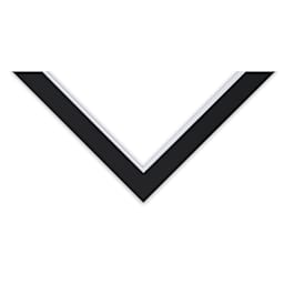 Blick Double Mat - Smooth Black/Smooth White, 16" x 20" (12" x 16" opening) corner