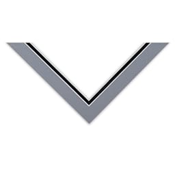 Blick Double Mat - Bar Harbor Gray / Smooth Black, 8" x 10" (5" x 7" opening) corner