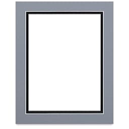 Blick Double Mat - Bar Harbor Gray / Smooth Black, 8" x 10" (5" x 7" opening)