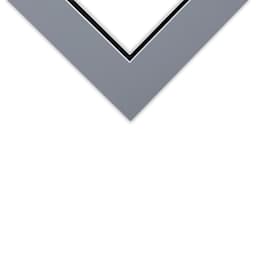 Blick Double Mat - Bar Harbor Gray / Smooth Black, 8" x 10" (3-1/2" x 5-1/2" opening), corner