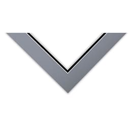 Blick Double Mat - Bar Harbor Gray / Raven Black, 9" x 12" (5-1/2" x 8-1/2" Opening) corner