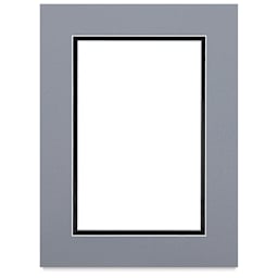 Blick Double Mat - Bar Harbor Gray / Raven Black, 9" x 12" (5-1/2" x 8-1/2" Opening)