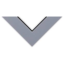 Blick Double Mat - Bar Harbor Gray / Smooth Black, 8" x 8" (3-1/2" x 3-1/2" opening), corner