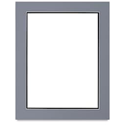Blick Double Mat - Bar Harbor Gray / Smooth Black, 16" x 20" (11-3/4" x 15-3/4") opening