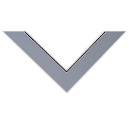 Blick Double Mat - Bar Harbor Gray/Smooth Black, 18" x 24" (11-3/4" x 17-3/4" opening), corner