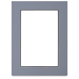 Blick Double Mat - Bar Harbor Gray/Smooth Black, 18" x 24" (11-3/4" x 17-3/4" opening)