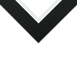 Blick Double Mat - Raven Black / Manor White, 8" x 10" (close-up of frame corner)