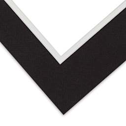 Blick Double Mat - Raven Black / Manor White, 11" x 14" (7-1/2" x 9-1/2" Opening) corner