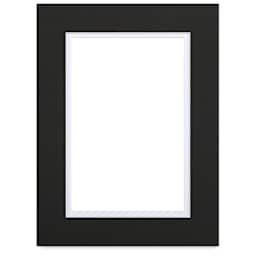 Blick Double Mat - Raven Black / Manor White, 11" x 14" (7-1/2" x 9-1/2" Opening)