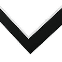 Blick Double Mat - Raven Black / Manor White, 12" x 16" (8-1/2" x 11-1/2" Opening) corner