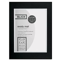 Blick Double Mat - Raven Black / Manor White, 12" x 16" (8-1/2" x 11-1/2" Opening) in package