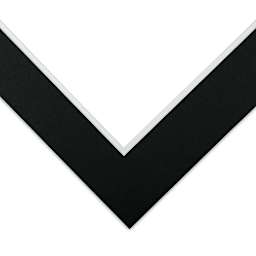 Blick Double Mat - Raven Black / Manor White, 16" x 20" (10-1/2" x 13-1/2" Opening) corner