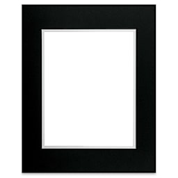 Blick Double Mat - Raven Black / Manor White, 16" x 20" (10-1/2" x 13-1/2" Opening)