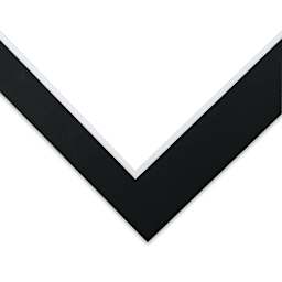 Blick Double Mat - Raven Black / Manor White, 18" x 24" (13-1/2" x 17-1/2" Opening) corner