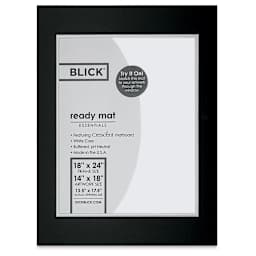 Blick Double Mat - Raven Black / Manor White, 18" x 24" (13-1/2" x 17-1/2" Opening) in package
