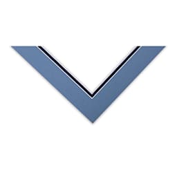 Blick Double Mat - Biscay Blue / Newport Blue, 9" x 12" (5-1/2" x 8-1/2" Opening) corner