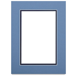 Blick Double Mat - Biscay Blue / Newport Blue, 9" x 12" (5-1/2" x 8-1/2" Opening)