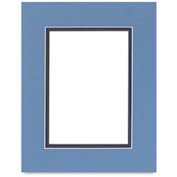 Blick Double Mat - Biscay Blue / Newport Blue, 8" x 10" (4-1/2" x 6-1/2" Opening)