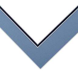 Blick Double Mat - Biscay Blue / Newport Blue, 11" x 14" (7-1/2" x 9-1/2" Opening) corner