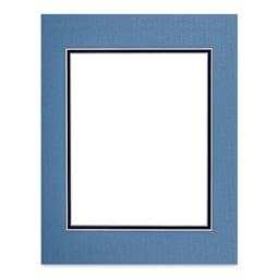 Blick Double Mat - Biscay Blue / Newport Blue, 12" x 16" (8-1/2" x 11-1/2" Opening)