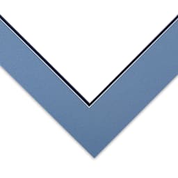 Blick Double Mat - Biscay Blue / Newport Blue, 16" x 20" (13-1/2" x 17-1/2" Opening), corner