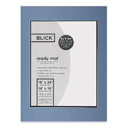 Blick Double Mat - Biscay Blue / Newport Blue, 18" x 24" (13-1/2" x 17-1/2" Opening) in package