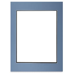 Blick Double Mat - Biscay Blue / Newport Blue, 18" x 24" (13-1/2" x 17-1/2" Opening)