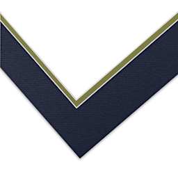 Blick Double Mat - Newport Blue / Green Pear, 11" x 14" (7-1/2" x 9-1/2" Opening) corner