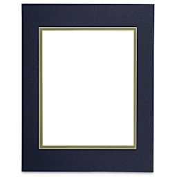 Blick Double Mat - Newport Blue / Green Pear, 11" x 14" (7-1/2" x 9-1/2" Opening)