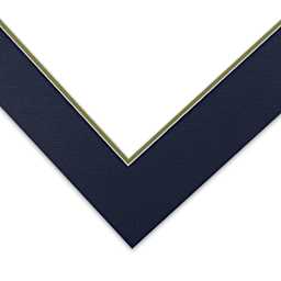 Blick Double Mat - Newport Blue / Green Pear, 16" x 20" (13-1/2" x 17-1/2" Opening), corner
