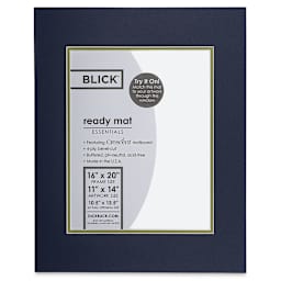 Blick Double Mat - Newport Blue / Green Pear, 16" x 20" (13-1/2" x 17-1/2" Opening), in package