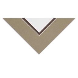 Blick Double Mat - Umbra / Weatherwood, 8" x 10" (4-1/2" x 6-1/2" Opening), corner
