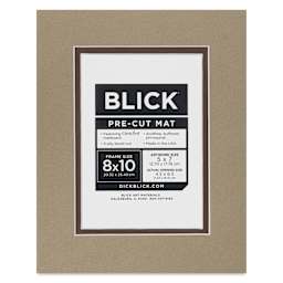 Blick Double Mat - Umbra / Weatherwood, 8" x 10" (4-1/2" x 6-1/2" Opening), packaging