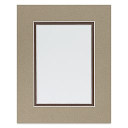 Blick Double Mat - Umbra / Weatherwood, 8" x 10" (4-1/2" x 6-1/2" Opening)