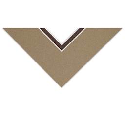 Blick Double Mat - Umbra / Weatherwood, 9" x 12" (5-1/2" x 8-1/2" Opening), corner