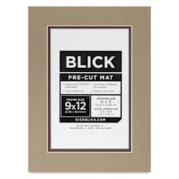 Blick Double Mat - Umbra / Weatherwood, 9" x 12" (5-1/2" x 8-1/2" Opening), packaging
