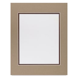 Blick Double Mat - Umbra / Weatherwood, 11" x 14" (7-1/2" x 9-1/2" Opening)