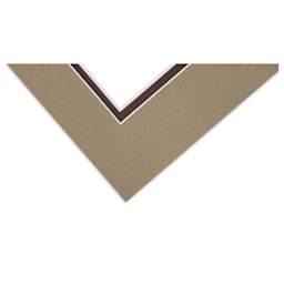 Blick Double Mat - Umbra / Weatherwood, 12" x 16" (8-1/2" x 11-1/2" Opening), corner