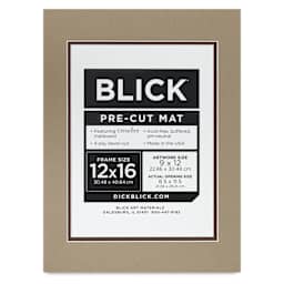 Blick Double Mat - Umbra / Weatherwood, 12" x 16" (8-1/2" x 11-1/2" Opening), packaging