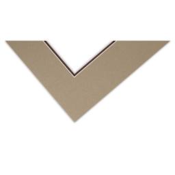 Blick Double Mat - Umbra / Weatherwood, 16" x 20" (10-1/2" x 13-1/2" Opening), corner
