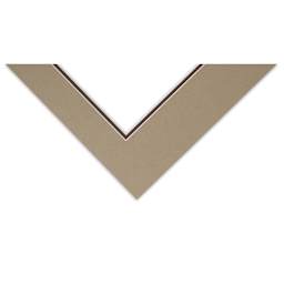 Blick Double Mat - Umbra / Weatherwood, 18" x 24" (13-1/2" x 17-1/2" Opening), corner