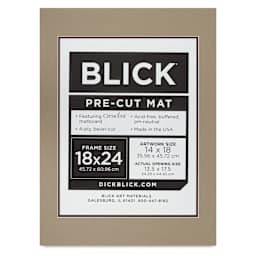 Blick Double Mat - Umbra / Weatherwood, 18" x 24" (13-1/2" x 17-1/2" Opening), packaging