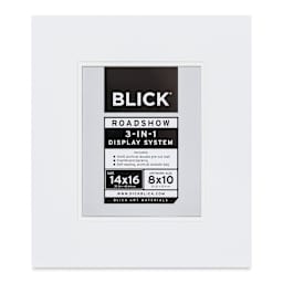 Blick Roadshow 3-in-1 System - White, Double Mat, 14" x 16" (7-3/4" x 9-3/4" Opening)